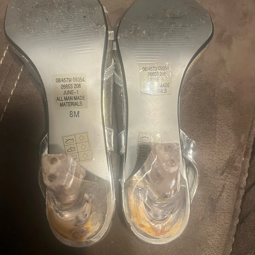 Pierre Dumas Silver Strappy Heels - Picture 4 of 4